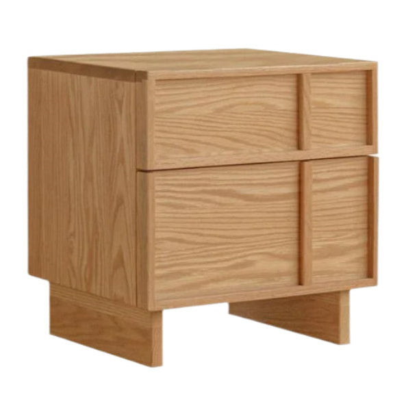 Red Oak, White Oak, White Ash Solid Wood Two-drawer Nightstand