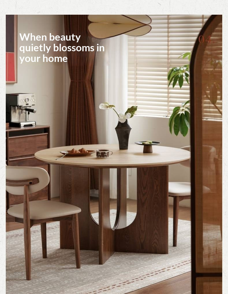 Ash Solid Wood Vintage Style Dining Table