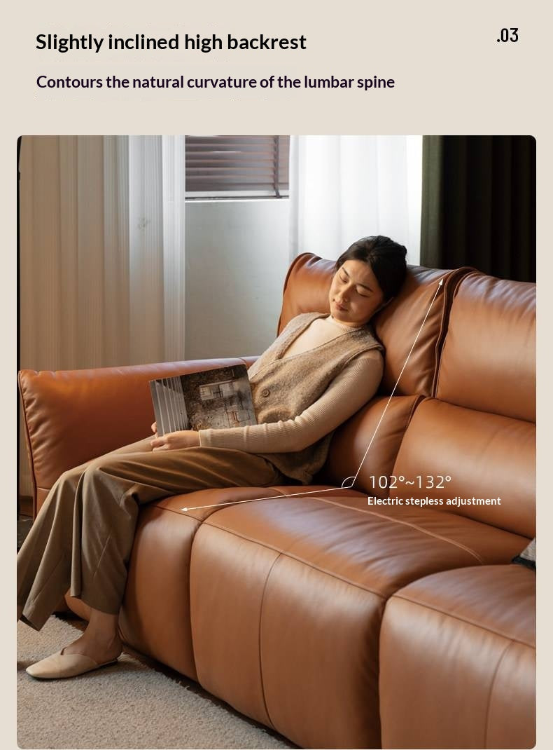 Genuine Leather Electric Luxury High Backrest Sofa
