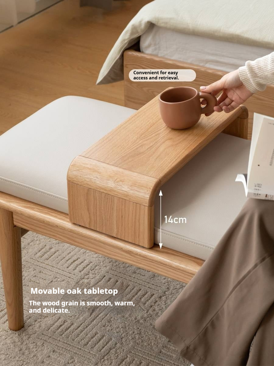 Oak Solid Wood Modern Long Soft Bench