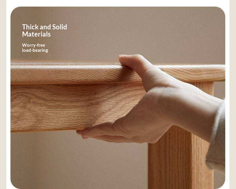 Oak Solid Wood Computer Desk with Integrated Frame and Minimalist Design