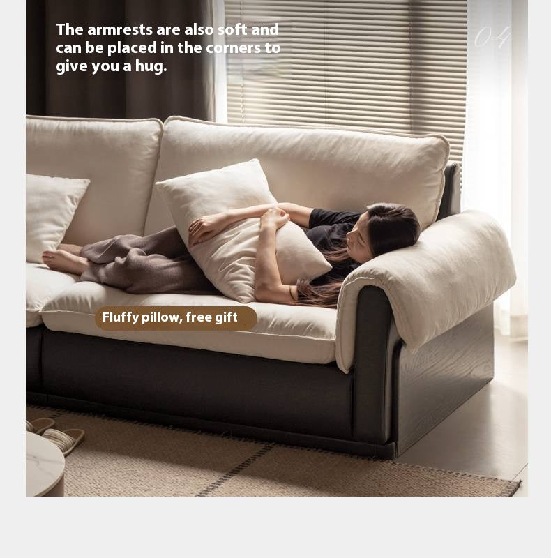 Chenille & Eco-Cloud Leather Sofa