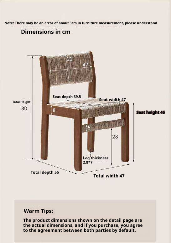 4 pcs -Black Walnut, Oak Solid Wood Modern Minimalist Block-Leg Dining Chair