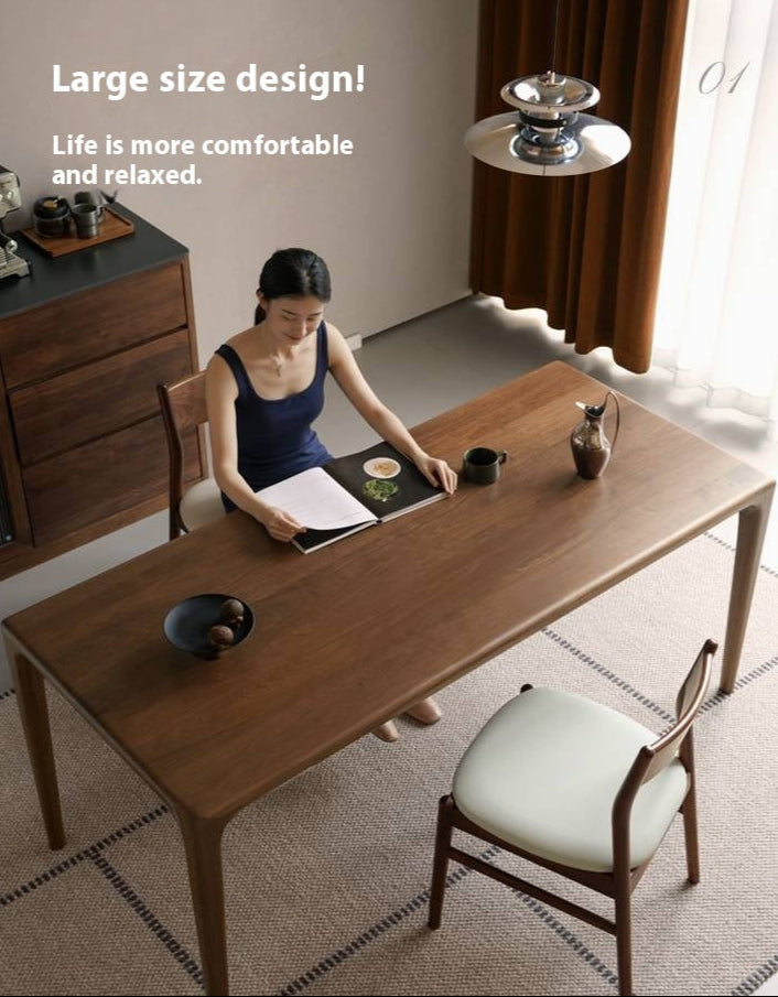 Black Walnut Solid Wood Rectangular Dining Table
