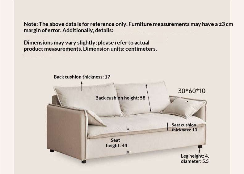Cream-style washable fabric sofa with relaxed silhouette