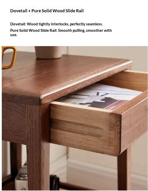 Black Walnut, Solid Rubberwood, Oak Solid Wood Side Table