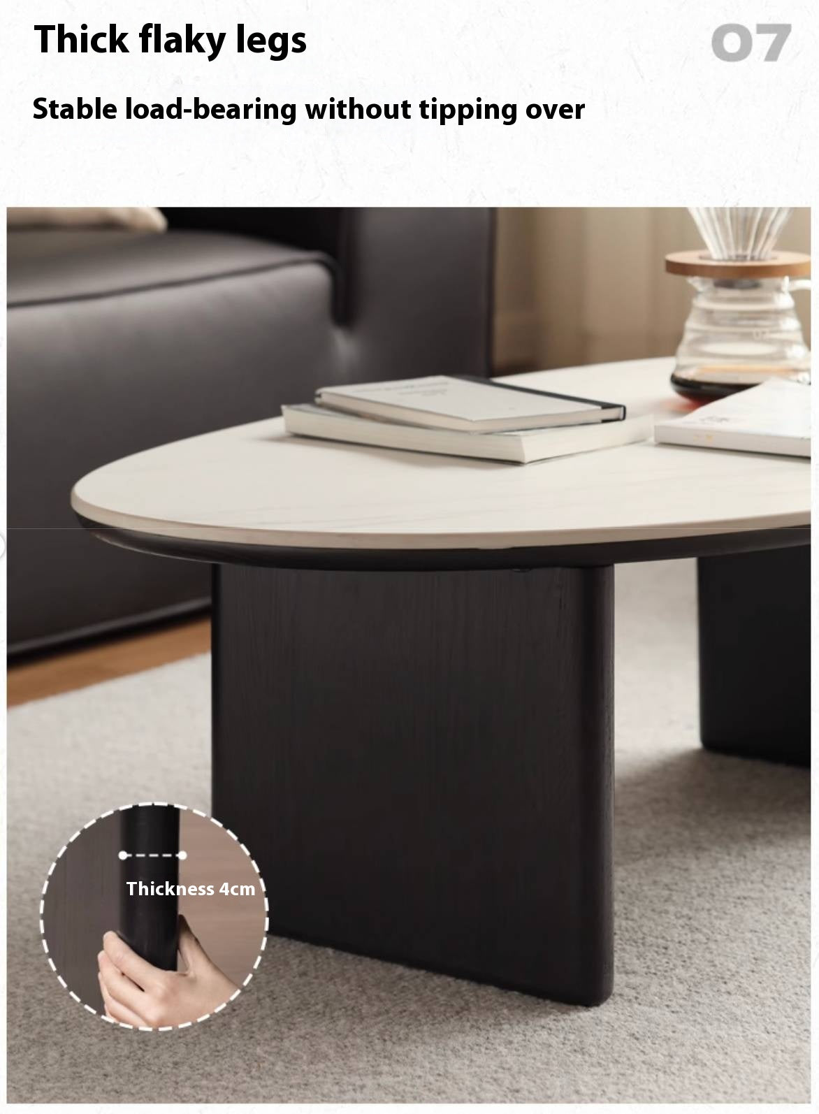 Oak, Ash Solid Wood Rock Slab Coffee Table Combination