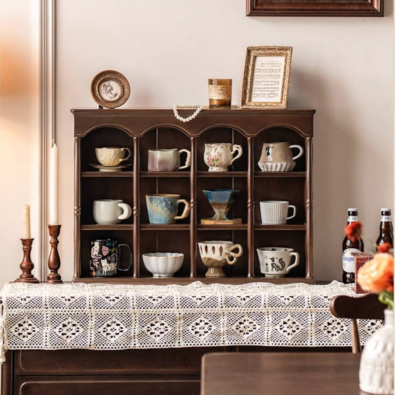 Poplar Solid Wood American Retro dish rack storage cup holder