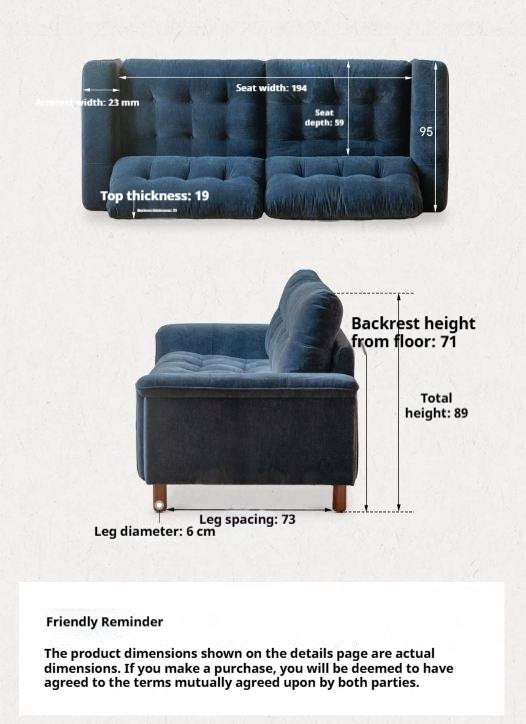 Retro High-Back Chenille Sofa