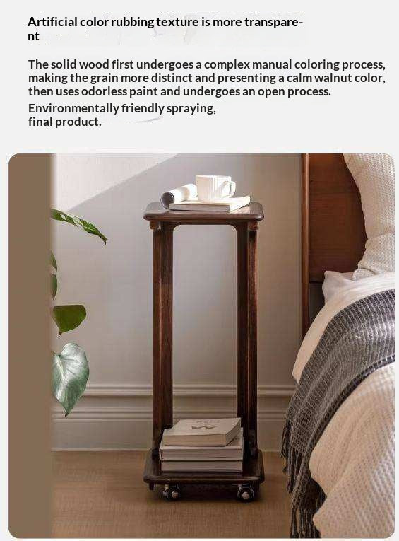 Oak Solid Wood Modern Minimalist Movable Nightstand