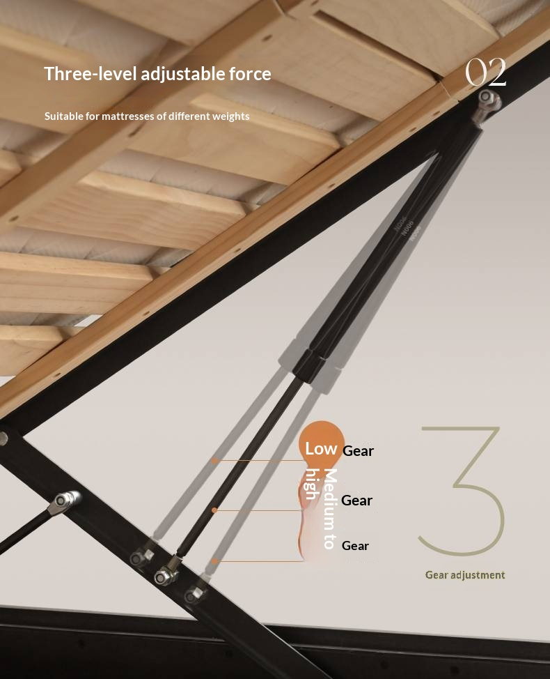 Cherry Solid Wood Modern Minimalist Storage Box Bed with Suspension Design