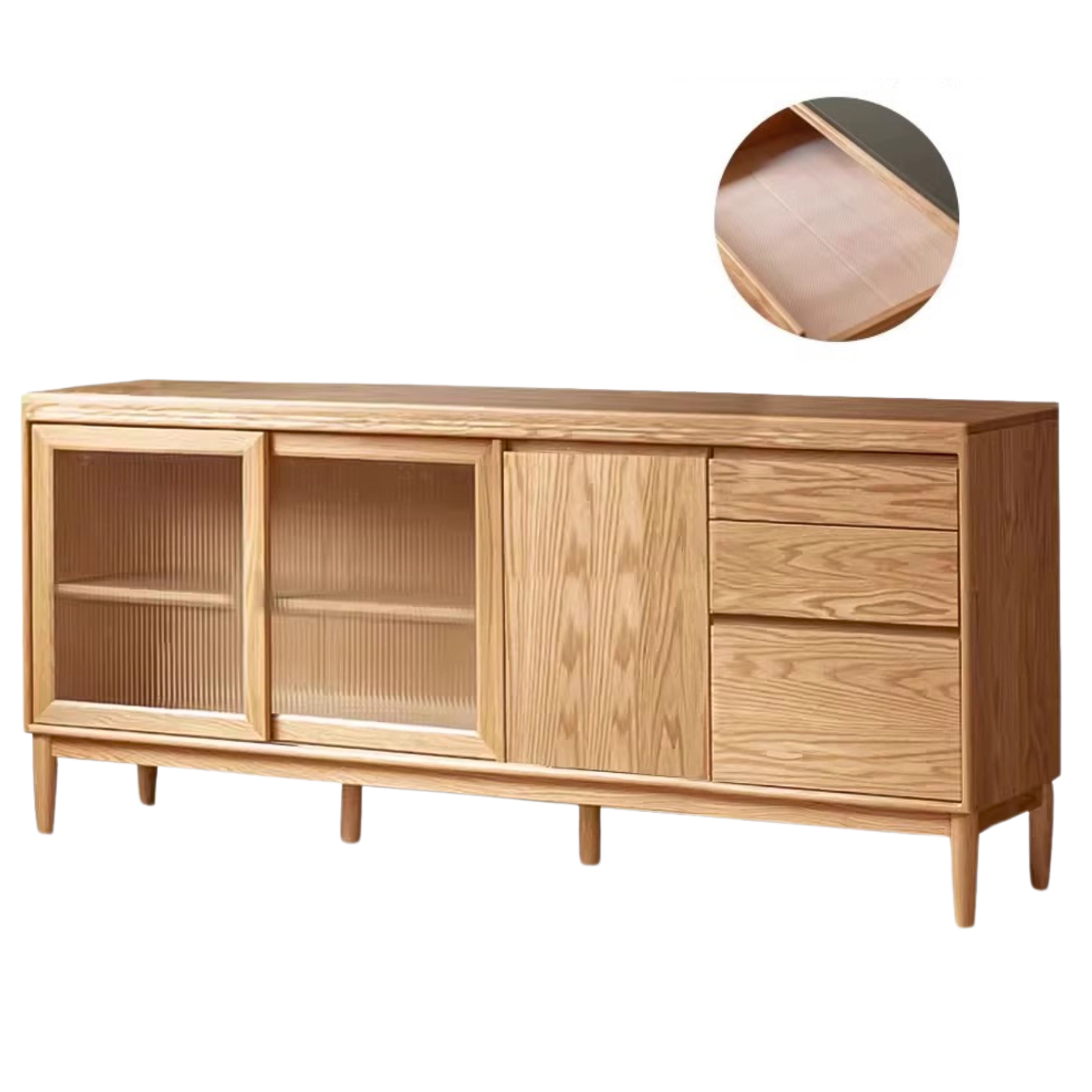 Oak, Ash Solid Wood Large Capacity Storage Sideboard