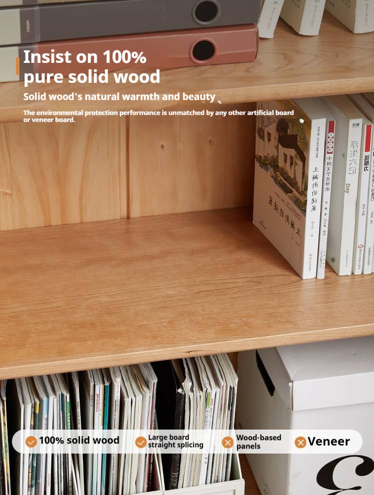 Cherry Solid Wood Bookcase Cabinet Display