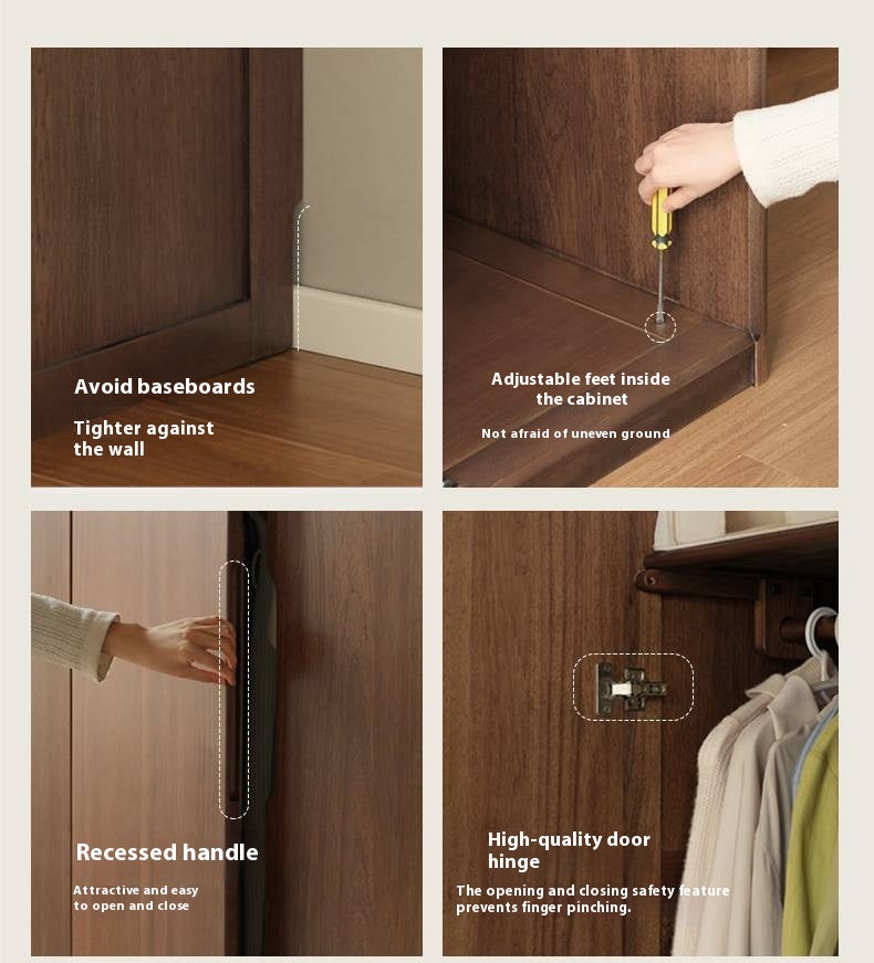 Sandalwood Solid Wood Modern Open Door Wardrobe.