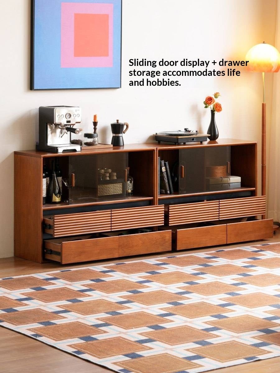 Poplar Solid Wood Vintage Style Study Storage Cabinet