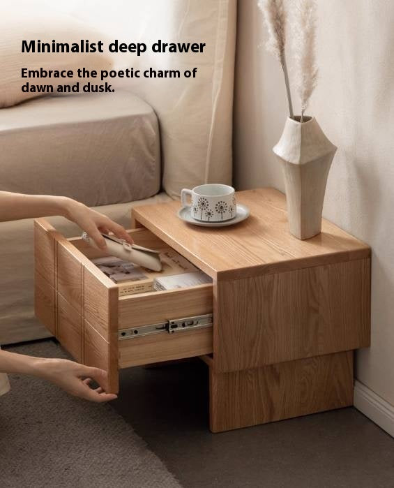 Oak, Black Walnut Solid Wood Wabi Sabi Nightstand