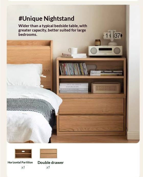 Ash Solid Wood Modern TV Cabinet with Freely Combineable Bookshelf and Storage