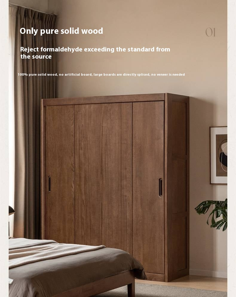 Golden Sandalwood Solid Wood Wardrobe