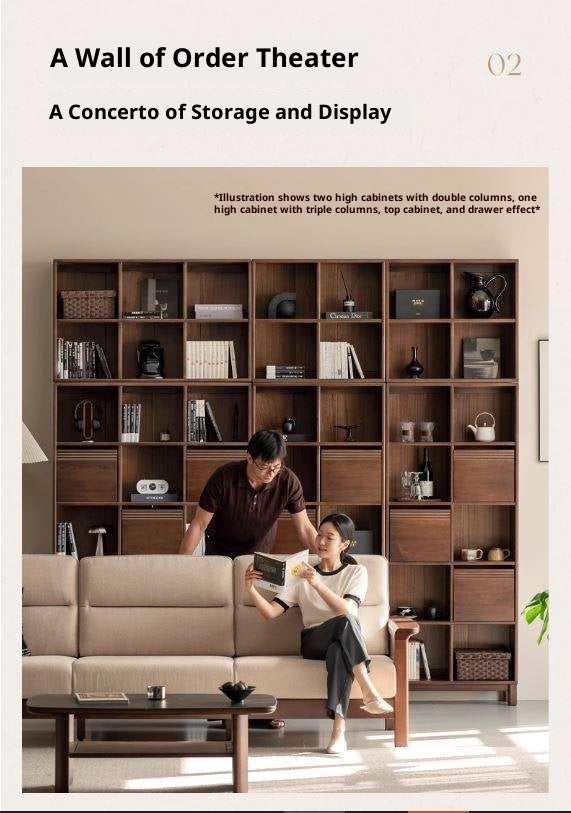 Sandalwood Solid Wood Light Luxury Style Bookshelf