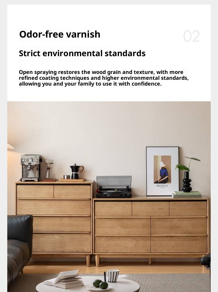 Ash Solid Wood Modern Drawer Cabinet