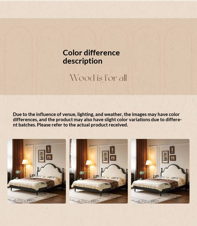 Eco-Friendly Cloud Leather Bed — French Retro Style Upholstered Fabric Bed