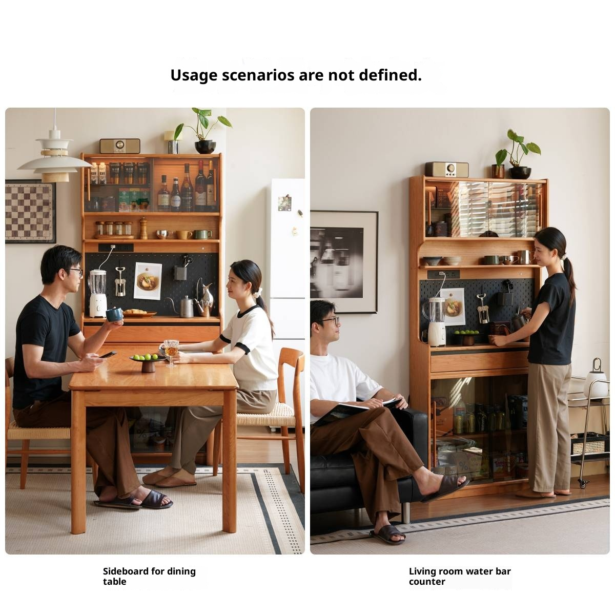 Cherry Solid Wood Ultra-thin Sideboard.