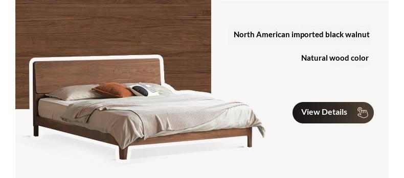 Oak Solid Wood Bed Modern
