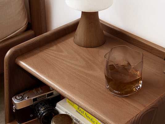 Beech solid wood Fully open nightstand
