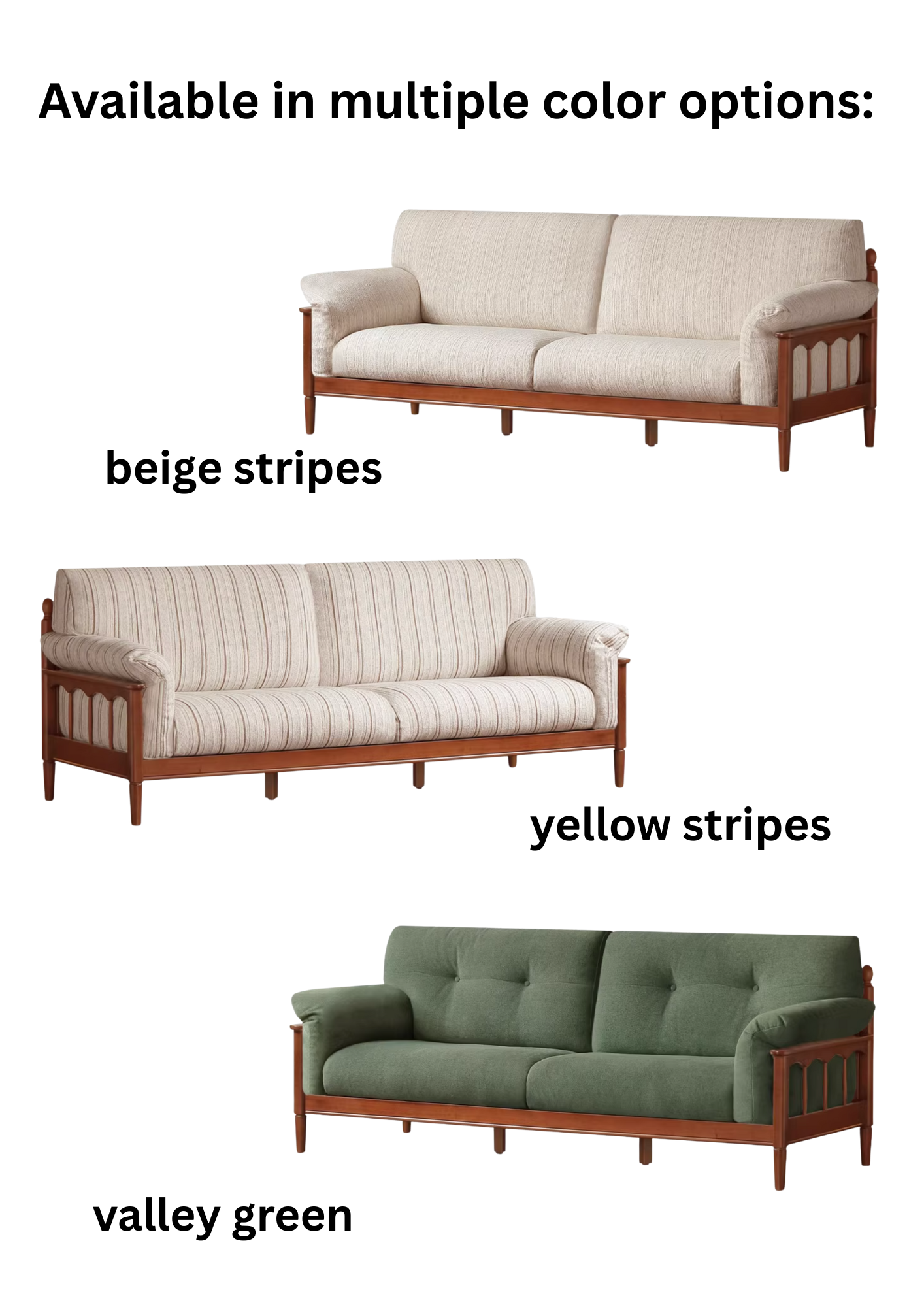 Poplar Solid Wood Sofa French Retro