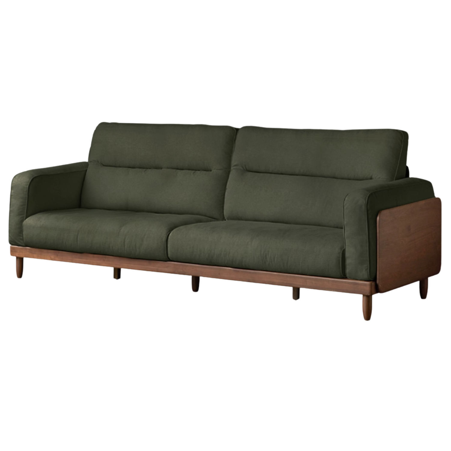 Black Walnut, Ash, Solid Sandalwood Wood Sofa with Genuine Top-Grain Yellow Cowhide Leather,fabrics