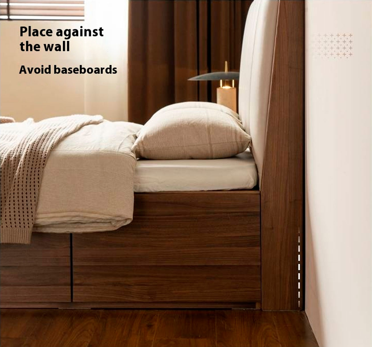 Black Walnut Solid Wood Italian Light Luxury Soft Bed
