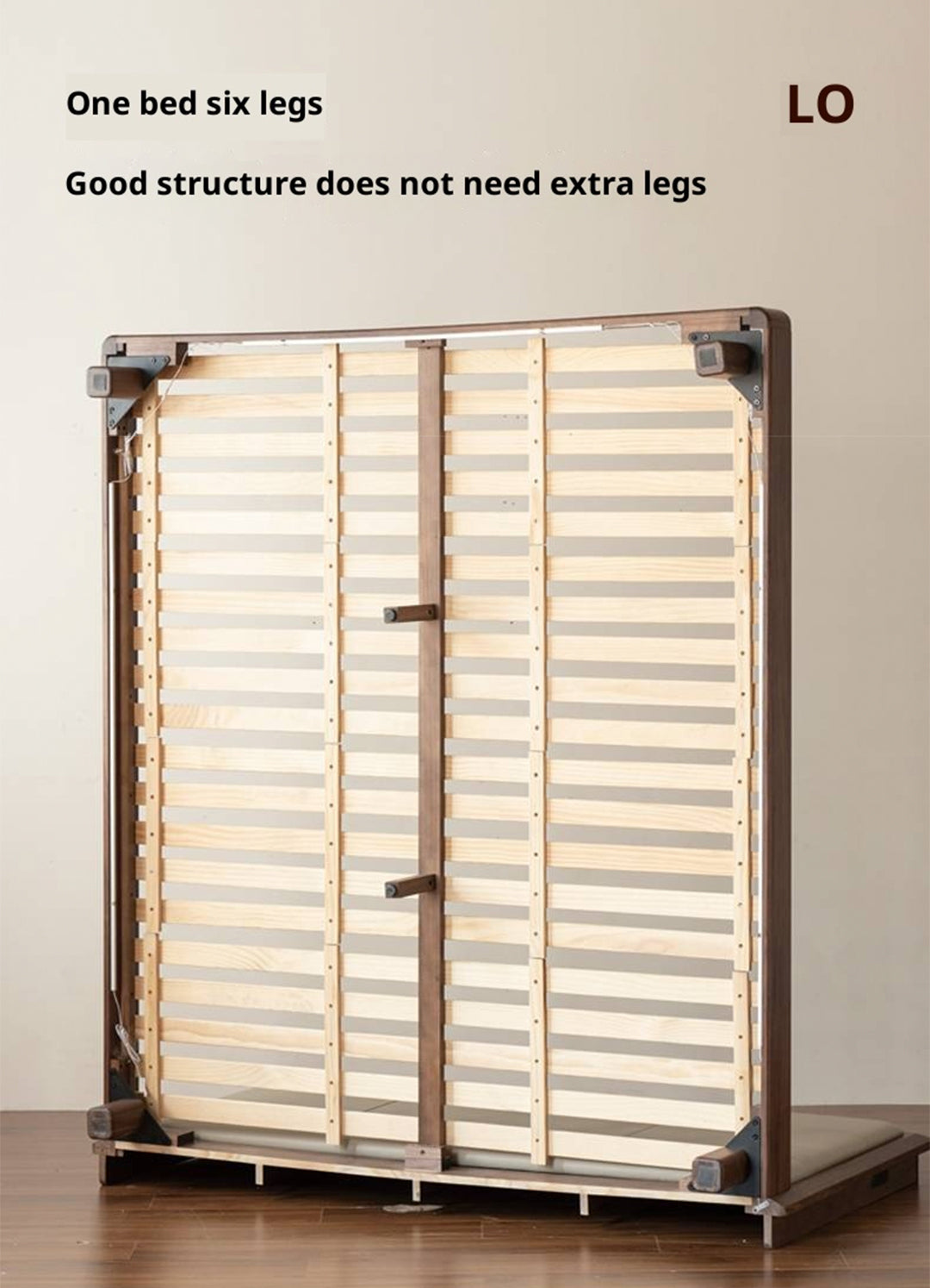 Black Walnut, Oak Solid Wood Italian Light Luxury Genuine Leather Soft Headboard Luminous Bed