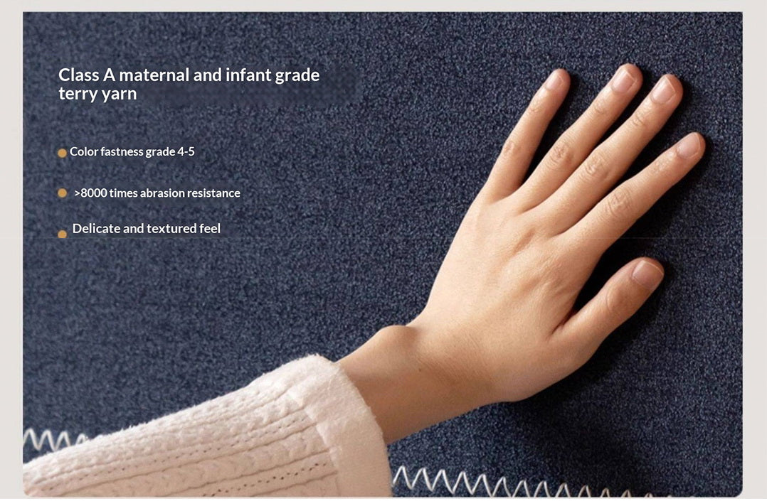 Poplar Solid Wood Bed with Vintage High Backrest and Soft Upholstery