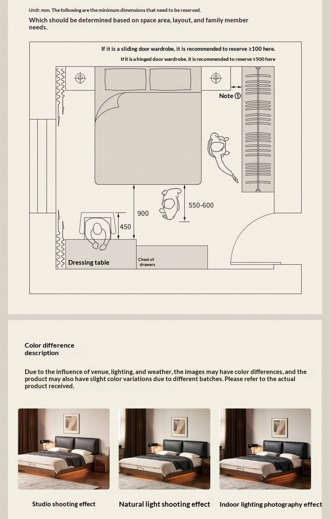 Black Walnut Solid Wood Box Bed — Italian Light Luxury, Genuine Leather Upholstered Headboard