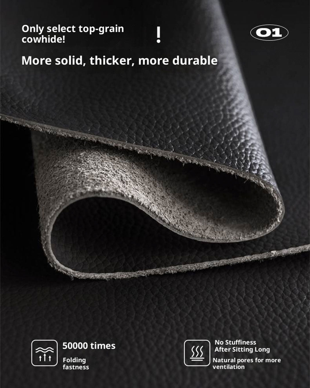 Genuine Leather Black Light Luxury Soft Box Bed