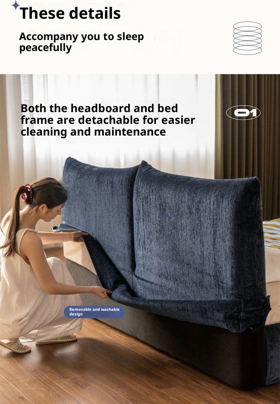 Fabric Chenille Soft Bed Italian Style