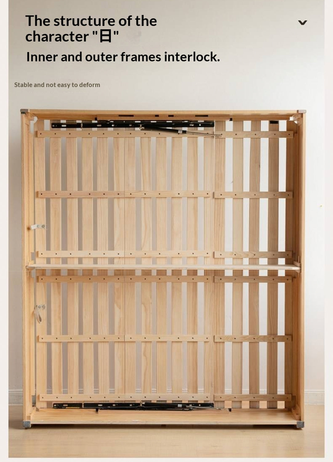 Oak, Beech Solid Wood Box Bed — Minimalist Side-Opening Storage Bed