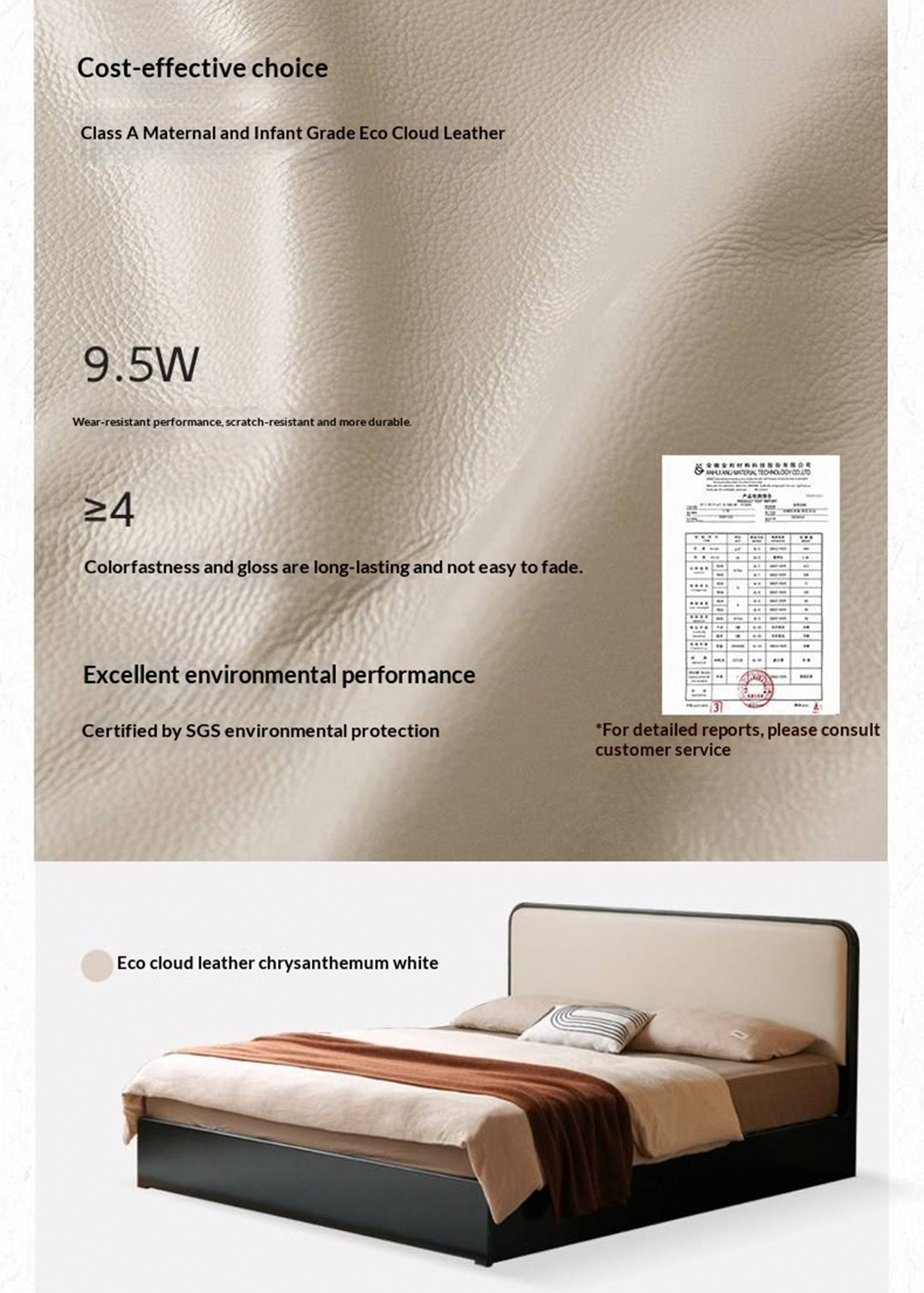 Rubberwood Solid Wood Box Bed — Modern Minimalist Black Upholstered Bed with Storage and Genuine Leather