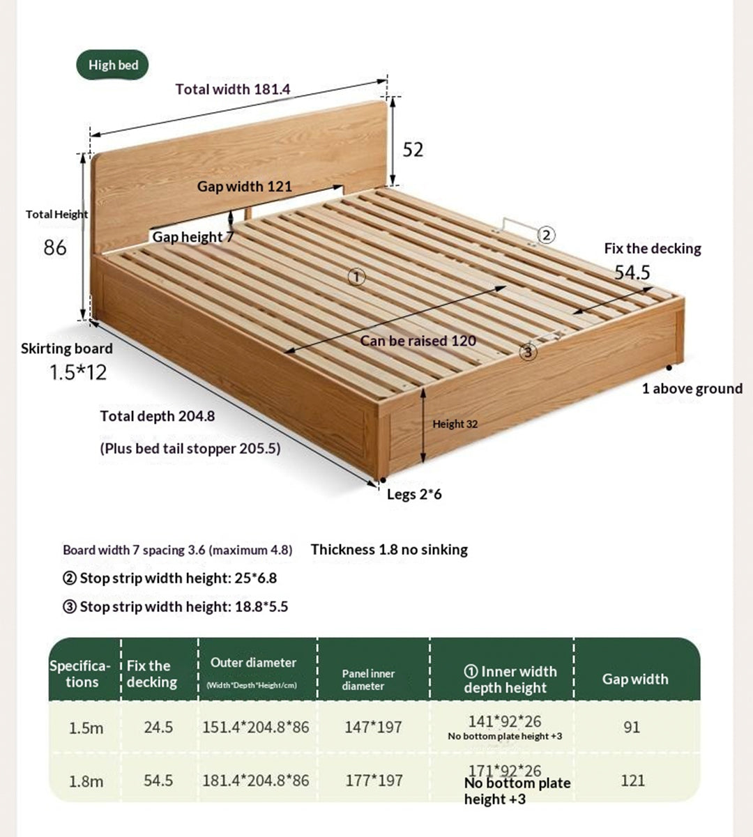 Oak, Beech Solid Wood Box Bed — Minimalist Side-Opening Storage Bed