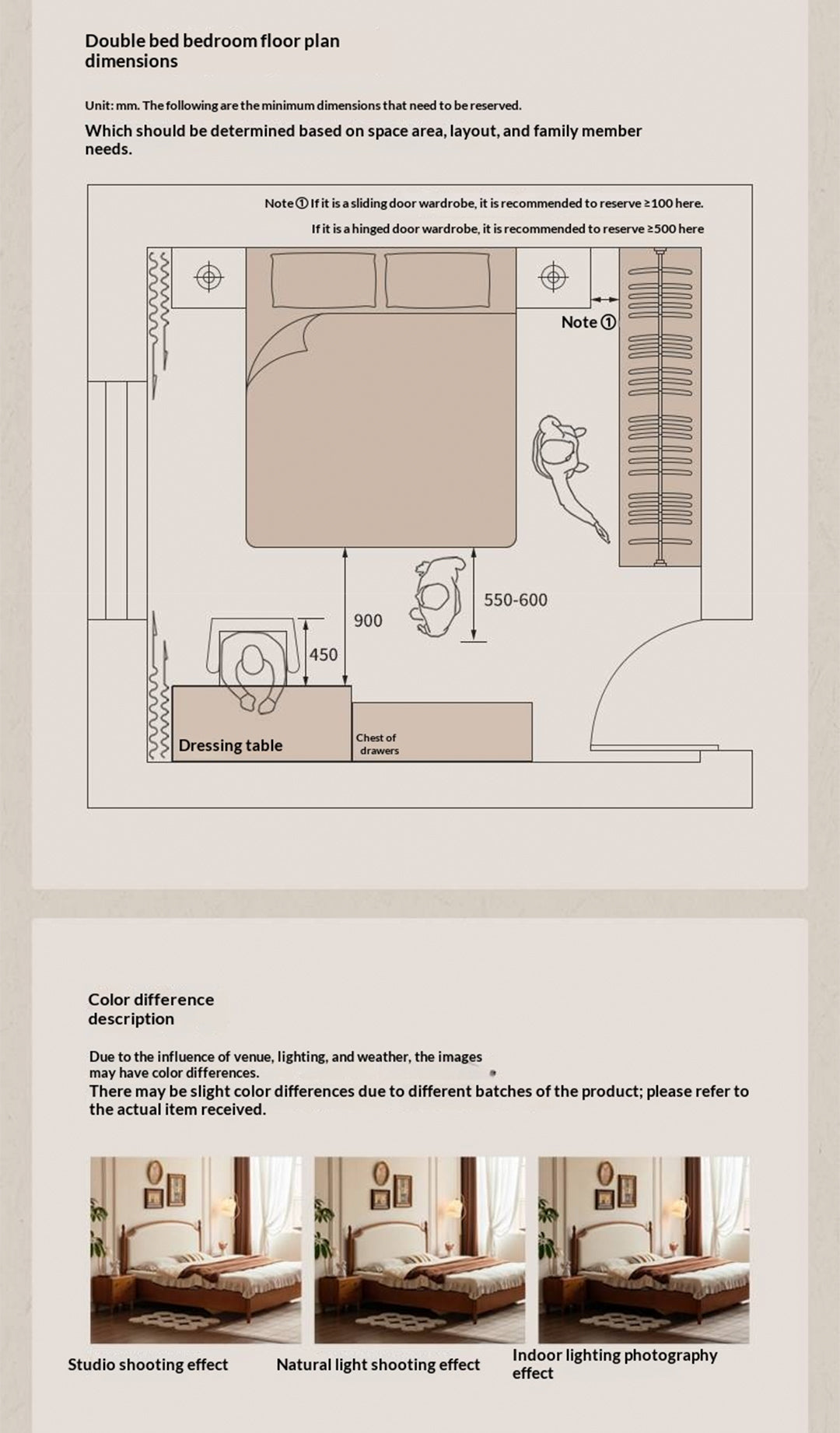 Poplar Solid Wood Box Bed — French Retro Style with Soft Backrest and Mid-Fashion Design