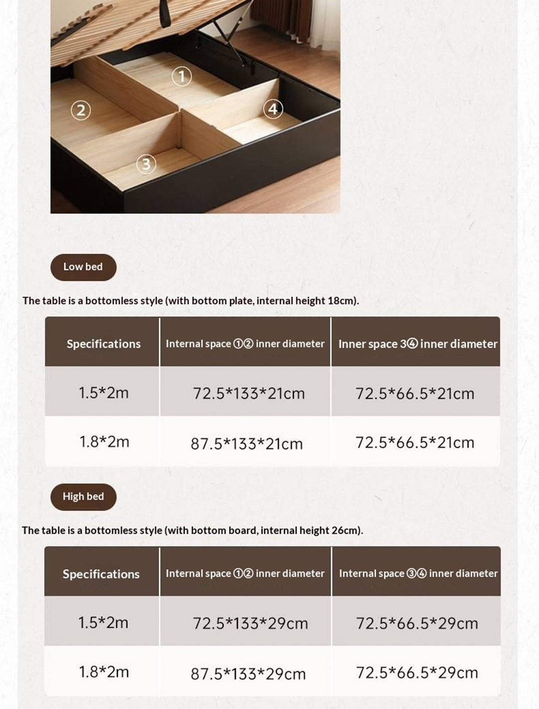 Rubberwood Solid Wood Box Bed — Modern Minimalist Black Upholstered Bed with Storage and Genuine Leather