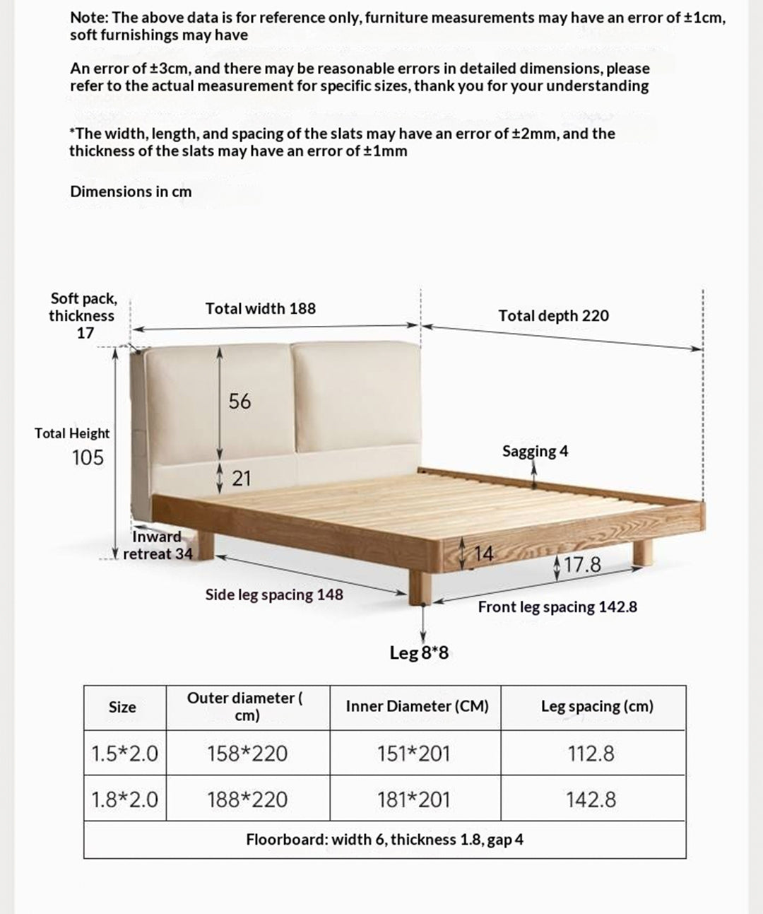 Ash Solid Wood Floating Bed — Modern Minimalist, Genuine Leather Upholstery