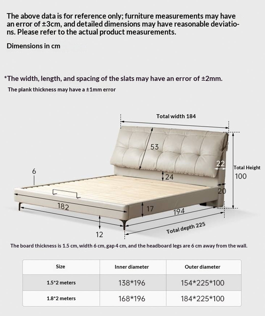 Genuine Leather Italian Light Luxury White Soft Headboard Bed