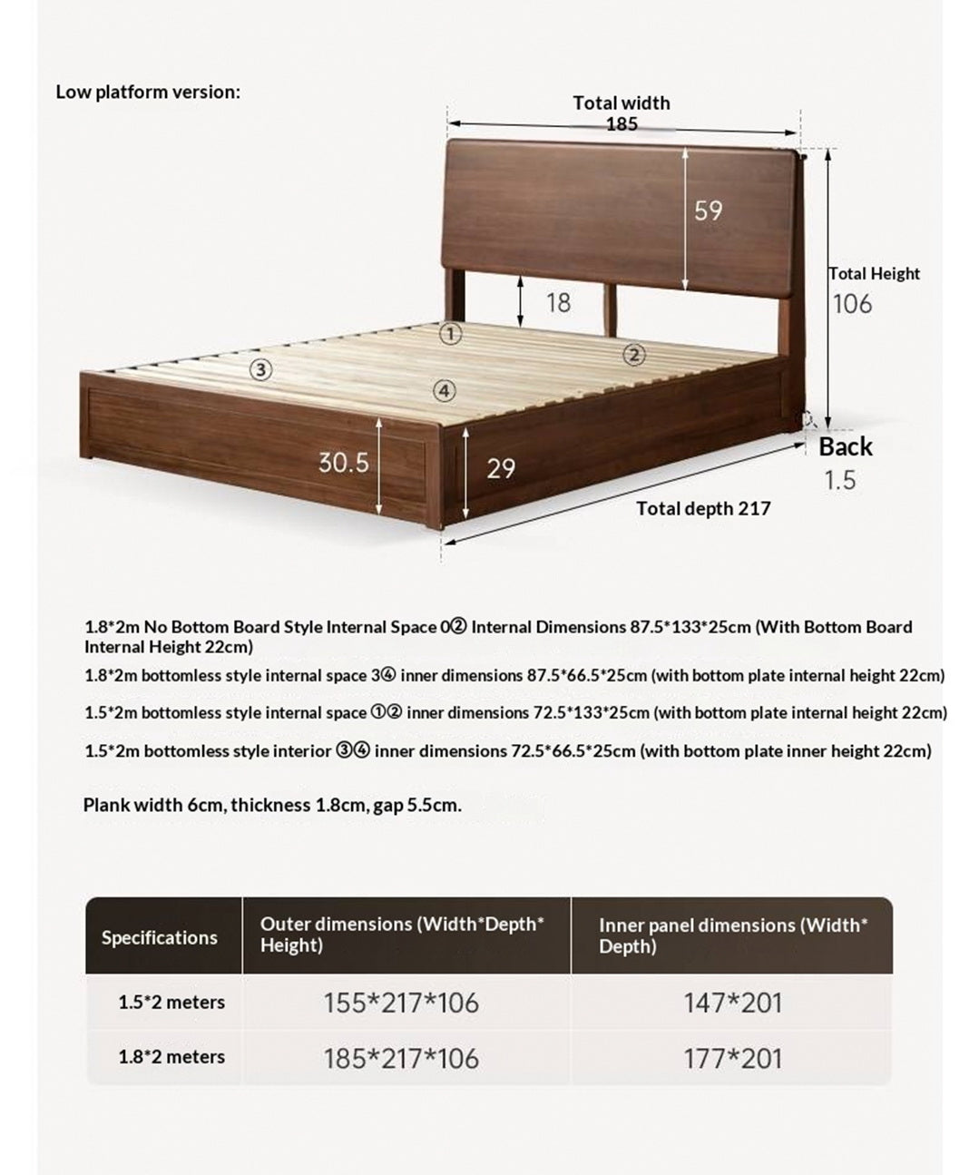 Black Walnut Solid Wood Box Bed — Luxury Multifunctional Storage Bed