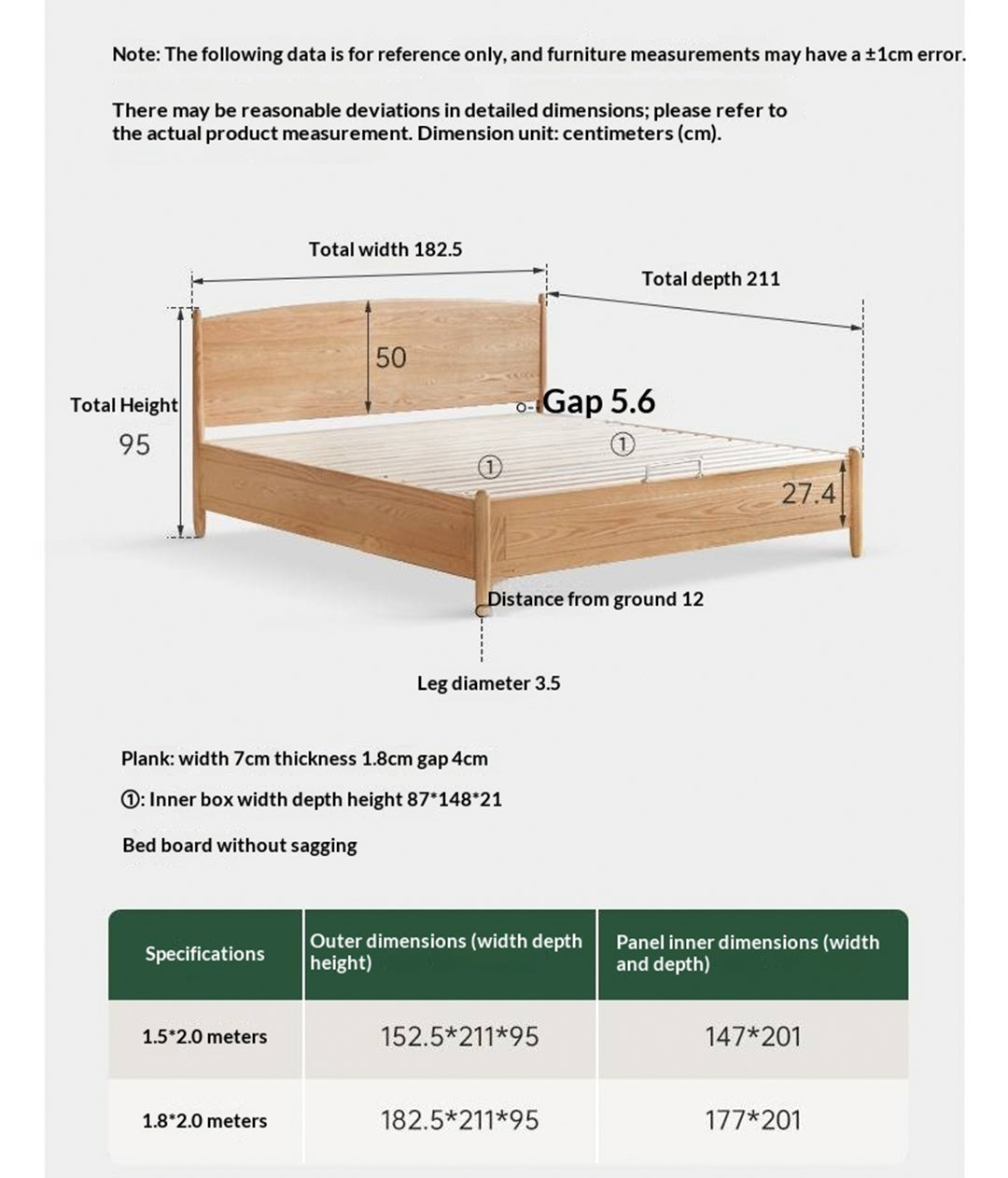 Oak Solid Wood Box Bed, Modern Minimalist
