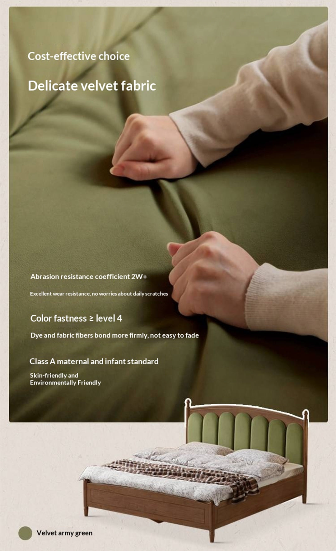 Black Walnut Solid Wood Box Bed — French Retro Style with Genuine Leather and Piano Key Design