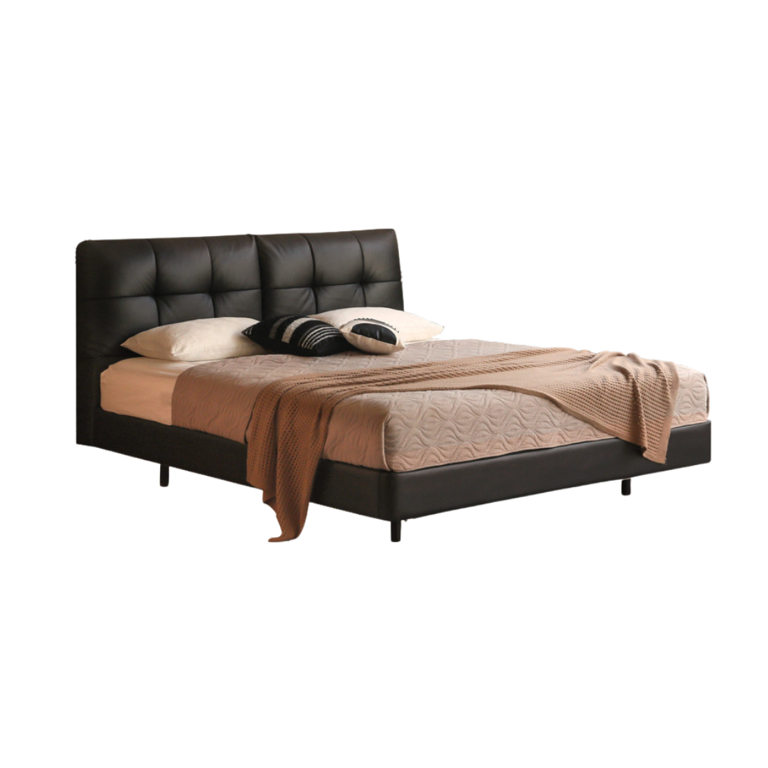 Genuine Leather Top Layer Cowhide Soft Suspension Bed with Lighting