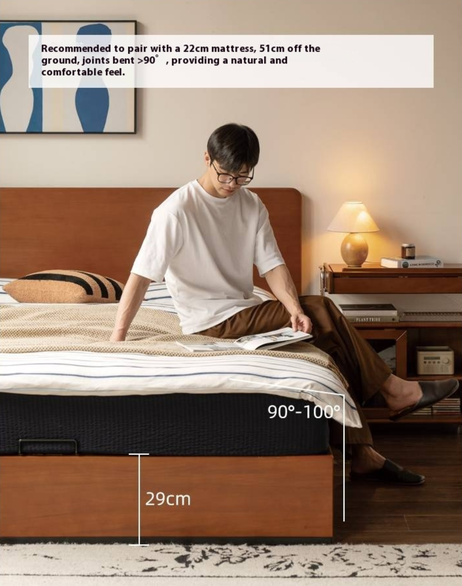 Poplar Solid Wood Bauhaus Box Bed