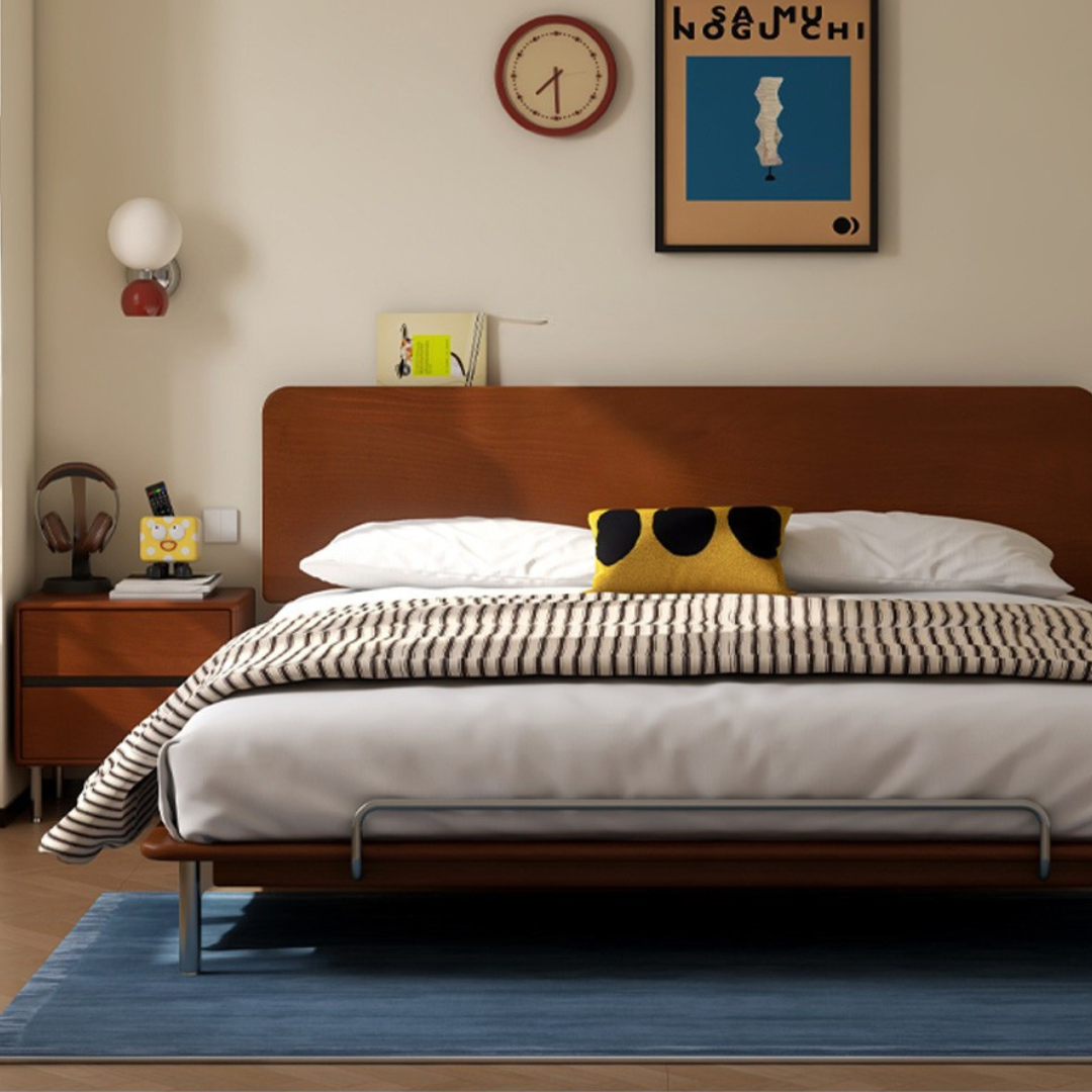 Poplar Solid Wood Bedroom Vintage Style Combination Set