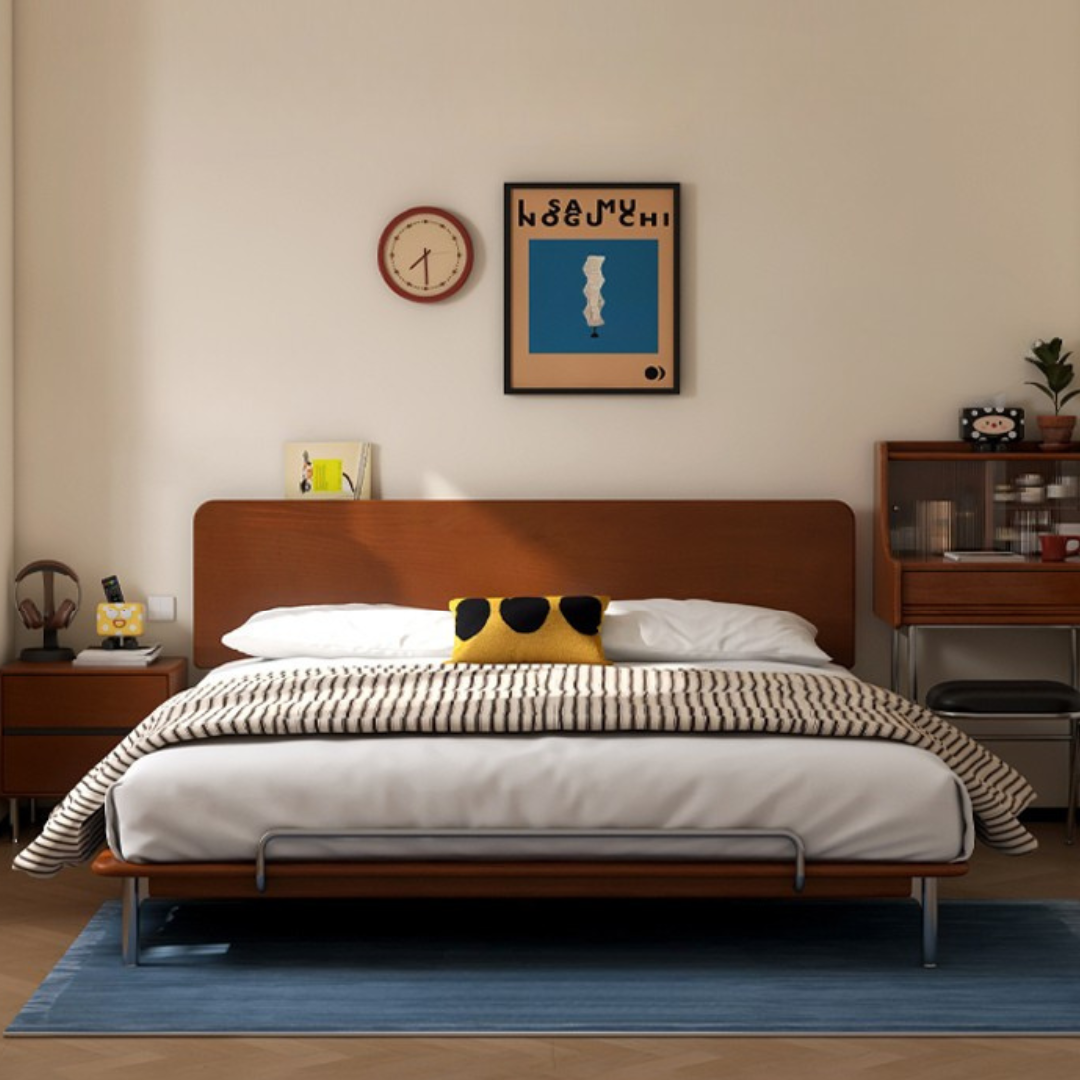 Poplar Solid Wood Bedroom Vintage Style Combination Set